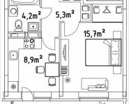 1-комнатная квартира площадью 37.5 кв.м, Строителей, корп.5 | цена 1 755 250 руб. | www.metrprice.ru