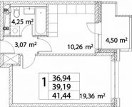 1-комнатная квартира площадью 41 кв.м, Лазоревый проезд, 3с8 | цена 8 706 336 руб. | www.metrprice.ru