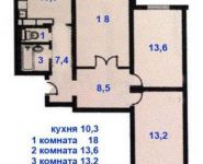 3-комнатная квартира площадью 83 кв.м, Мельникова пр-т, 6 | цена 8 000 000 руб. | www.metrprice.ru