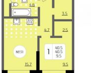 1-комнатная квартира площадью 40.5 кв.м, 3-я Хорошёвская улица, 12 | цена 7 695 000 руб. | www.metrprice.ru