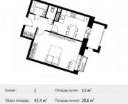 1-комнатная квартира площадью 42.4 кв.м, Софийская ул. | цена 3 486 603 руб. | www.metrprice.ru
