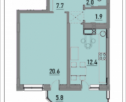 1-комнатная квартира площадью 54.9 кв.м, Ленинский проспект, 16, корп.3 | цена 5 326 398 руб. | www.metrprice.ru