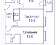 2-комнатная квартира площадью 70 кв.м, Шелепихинская набережная, влд 34, корп.2 | цена 18 251 904 руб. | www.metrprice.ru