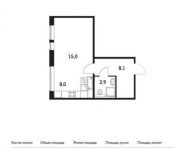 1-комнатная квартира площадью 34.5 кв.м, Варшавское ш., 141С11 | цена 6 417 000 руб. | www.metrprice.ru