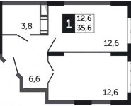 1-комнатная квартира площадью 35.6 кв.м, Северное шоссе, д.4 | цена 1 929 520 руб. | www.metrprice.ru