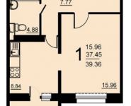 1-комнатная квартира площадью 39.36 кв.м, 5-й микрорайон, 18 | цена 2 228 170 руб. | www.metrprice.ru
