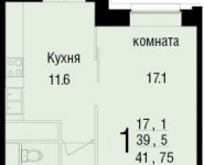 1-комнатная квартира площадью 44 кв.м, Академика Янгеля ул., 2 | цена 10 700 000 руб. | www.metrprice.ru