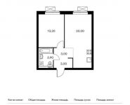 1-комнатная квартира площадью 43.1 кв.м,  | цена 6 034 000 руб. | www.metrprice.ru