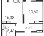 1-комнатная квартира площадью 41.98 кв.м, Татьянин Парк, корп.8В | цена 5 038 292 руб. | www.metrprice.ru