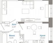 1-комнатная квартира площадью 33.8 кв.м, Внуковское ш., 1 | цена 3 545 000 руб. | www.metrprice.ru