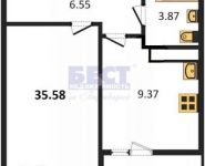 1-комнатная квартира площадью 36 кв.м, улица Кулакова, 19 | цена 2 530 000 руб. | www.metrprice.ru