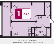 1-комнатная квартира площадью 53.5 кв.м в ЖК "Звезда Томилино", Гаршина, 3 | цена 3 245 000 руб. | www.metrprice.ru