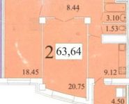 2-комнатная квартира площадью 64 кв.м, Фабричный пр., 3 | цена 4 940 000 руб. | www.metrprice.ru