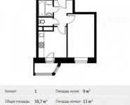 1-комнатная квартира площадью 30.7 кв.м, Липовая ул., ДВЛ3 | цена 2 375 063 руб. | www.metrprice.ru
