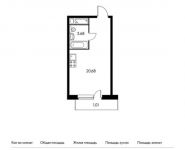 1-комнатная квартира площадью 25.37 кв.м,  | цена 3 150 954 руб. | www.metrprice.ru