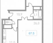 2-комнатная квартира площадью 67 кв.м в ЖК "Центр-2", Автозаводская ул. | цена 5 413 500 руб. | www.metrprice.ru
