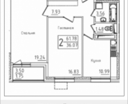 2-комнатная квартира площадью 61.78 кв.м, Михайлова, 31, корп.31 | цена 8 304 410 руб. | www.metrprice.ru