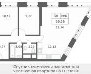 3-комнатная квартира площадью 65.56 кв.м, Мякининское шоссе, 2 | цена 5 251 356 руб. | www.metrprice.ru