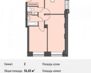 2-комнатная квартира площадью 56.7 кв.м, Донецкая ул., 30С1 | цена 7 896 912 руб. | www.metrprice.ru
