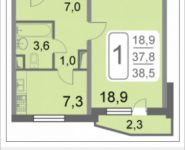 1-комнатная квартира площадью 38.5 кв.м, 2-й Грайвороновский проезд, 38, корп.9 | цена 5 621 169 руб. | www.metrprice.ru