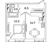 1-комнатная квартира площадью 36.9 кв.м, Рязанский проспект, д.влд 2 | цена 6 408 238 руб. | www.metrprice.ru