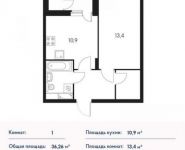 1-комнатная квартира площадью 36 кв.м, Ракетчиков ул., 58 | цена 2 610 720 руб. | www.metrprice.ru