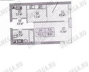 1-комнатная квартира площадью 43 кв.м, Авангардная ул., 2 | цена 5 600 000 руб. | www.metrprice.ru