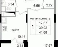 1-комнатная квартира площадью 42.25 кв.м, Щелково платф, 1 | цена 2 999 750 руб. | www.metrprice.ru