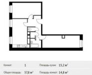 1-комнатная квартира площадью 57.8 кв.м, Софийская ул, 21 | цена 5 044 830 руб. | www.metrprice.ru