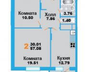 2-комнатная квартира площадью 57.5 кв.м, Рупасовский 2-й пер., 3 | цена 5 100 000 руб. | www.metrprice.ru