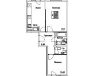2-комнатная квартира площадью 56.54 кв.м, 2-я Муравская | цена 7 551 482 руб. | www.metrprice.ru
