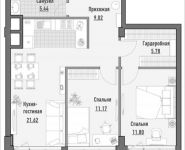 2-комнатная квартира площадью 65.13 кв.м, 1-я Ямская, 2 | цена 16 750 000 руб. | www.metrprice.ru