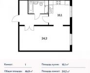1-комнатная квартира площадью 46 кв.м в ЖК "Ярцевская 24", Ярцевская ул., 24 | цена 8 751 600 руб. | www.metrprice.ru