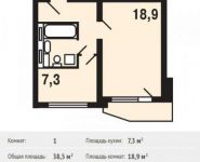 1-комнатная квартира площадью 38.5 кв.м,  | цена 4 277 325 руб. | www.metrprice.ru