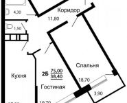 2-комнатная квартира площадью 75 кв.м, Майданово мкр | цена 3 376 000 руб. | www.metrprice.ru