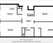 3-комнатная квартира площадью 80.79 кв.м, Тайнинская, 9 | цена 13 104 477 руб. | www.metrprice.ru