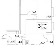 3-комнатная квартира площадью 78.2 кв.м, Тагильская улица, 4с22 | цена 8 300 930 руб. | www.metrprice.ru