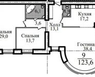 3-комнатная квартира площадью 122.3 кв.м, Береговая улица, д.5 | цена 9 539 400 руб. | www.metrprice.ru