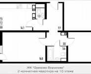 2-комнатная квартира площадью 58.8 кв.м, Генерала Белова, вл 28 | цена 8 602 440 руб. | www.metrprice.ru