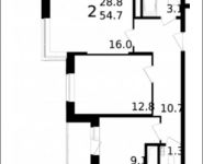 2-комнатная квартира площадью 54 кв.м, Колпакова ул., 44 | цена 4 512 750 руб. | www.metrprice.ru