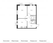 2-комнатная квартира площадью 52.3 кв.м, Саларьево д, Новая 2-я ул, 23с1 | цена 6 066 800 руб. | www.metrprice.ru
