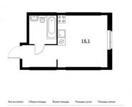 1-комнатная квартира площадью 24.2 кв.м, Опытное поле мкр, 10 | цена 3 213 760 руб. | www.metrprice.ru