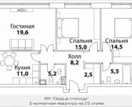 3-комнатная квартира площадью 85 кв.м, Шелепихинская набережная, влд 34, корп.6 | цена 20 645 450 руб. | www.metrprice.ru
