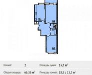 2-комнатная квартира площадью 66.6 кв.м, Дирижабельная ул., 1 | цена 5 616 040 руб. | www.metrprice.ru