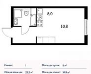 1-комнатная квартира площадью 22 кв.м в ЖК "Ярцевская 24", Ярцевская ул., 24 | цена 5 061 600 руб. | www.metrprice.ru
