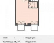 1-комнатная квартира площадью 46.4 кв.м, Люсиновский 3-й пер., 1 | цена 17 632 000 руб. | www.metrprice.ru