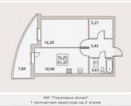 1-комнатная квартира площадью 51.4 кв.м, Народного Ополчения ул., 18К5 | цена 4 931 520 руб. | www.metrprice.ru