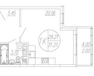 1-комнатная квартира площадью 31.21 кв.м, д.влд 4 | цена 2 462 469 руб. | www.metrprice.ru