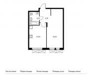 1-комнатная квартира площадью 39.85 кв.м,  | цена 5 216 365 руб. | www.metrprice.ru