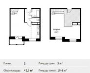 1-комнатная квартира площадью 43.9 кв.м, Софийская ул, 21 | цена 5 515 385 руб. | www.metrprice.ru
